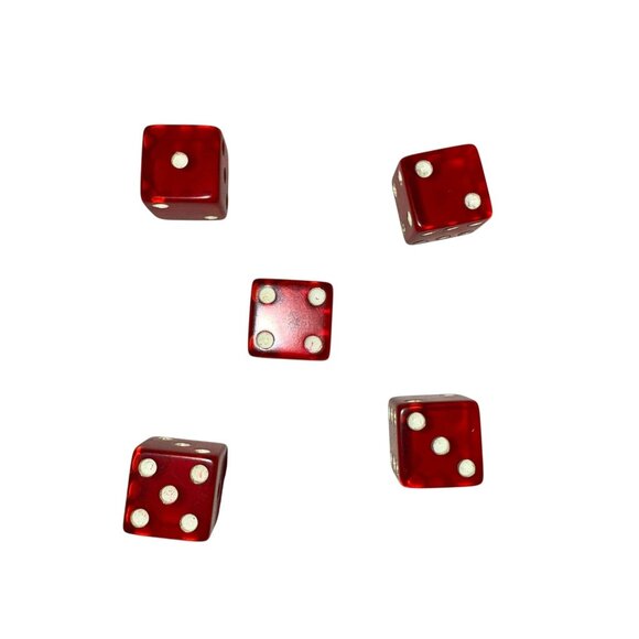 Vintage 1967 Yahtzee Game ES Lowe Company Original Set 5 Dice Replacement Parts - Picture 1 of 2